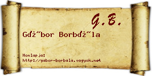 Gábor Borbála névjegykártya