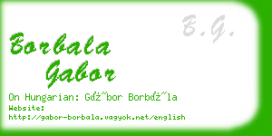 borbala gabor business card